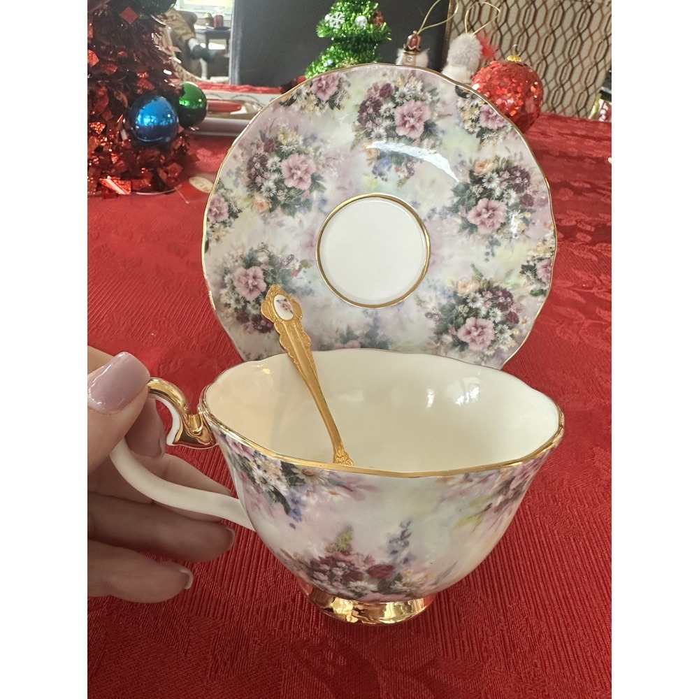 Bradford Editions Lena Liu Glorious Chintz Teacup Set "Precious" 88218‎